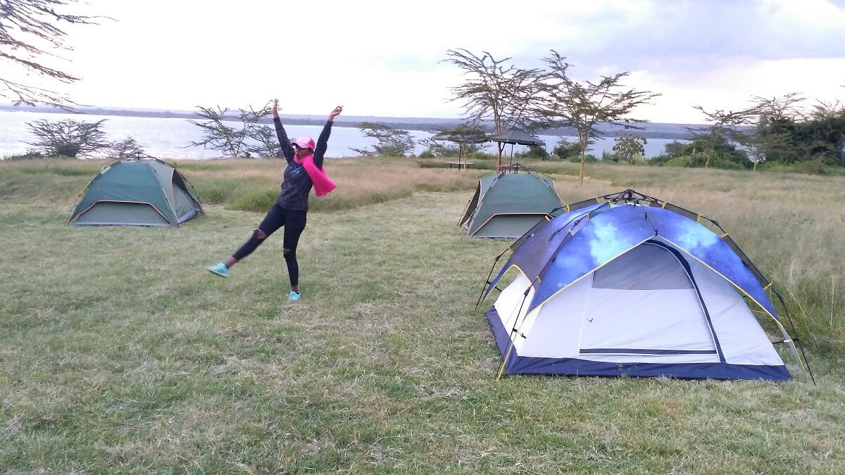 Camping on the shores of Lake Elementaita