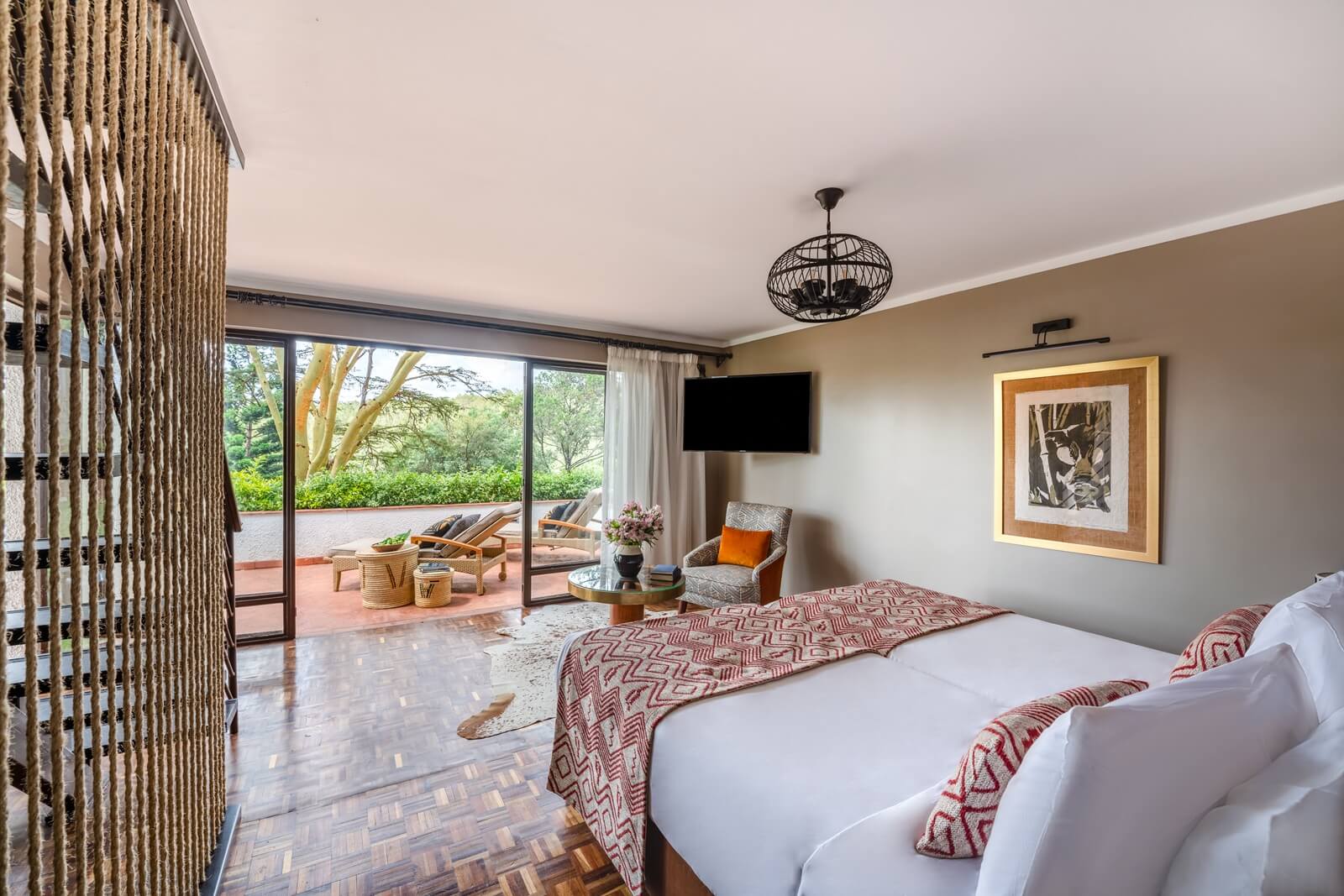 Hotel room at Fairmont Mount Kenya Safari Club