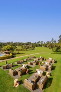 Aerial view of the Fairmont Mount Kenya Safari club 