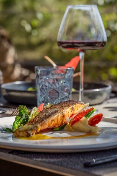 Salmon dish at Marriott Maasai Mara