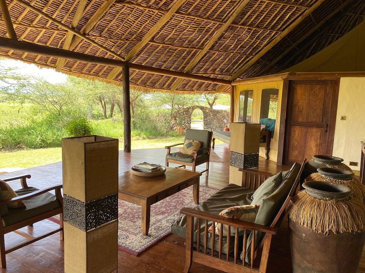 Resting at area in Elewana tortilis camp