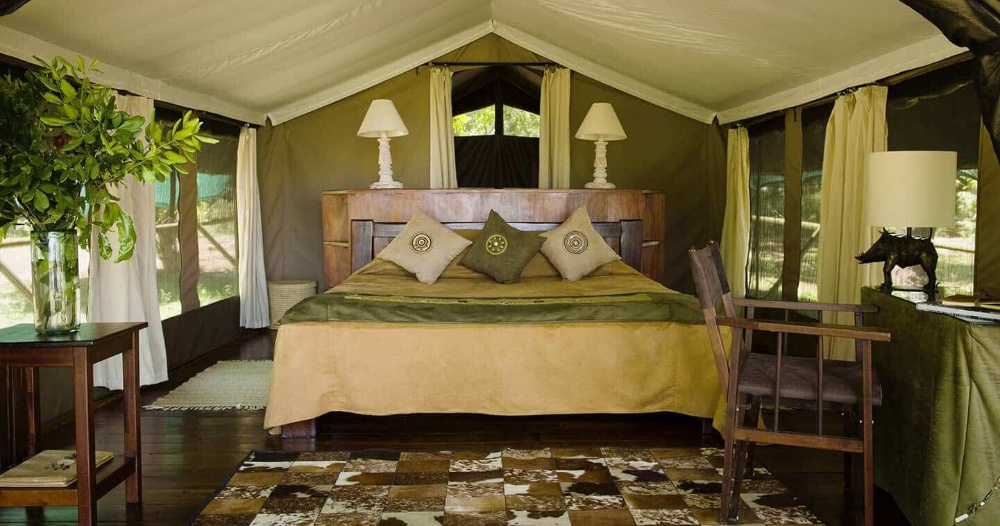 Interior of tented camp at Little Governor's camp Masai Mara
