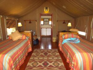 Twin bed in Tortilis camp Amboseli by Elewana