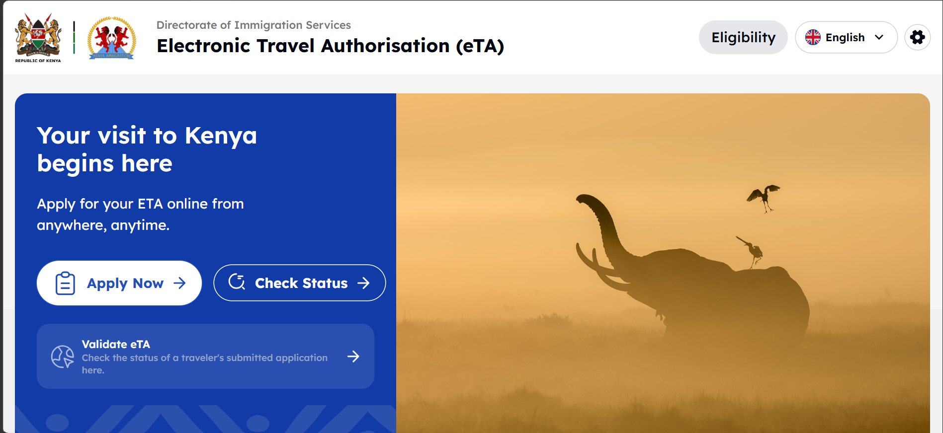 eTA application online