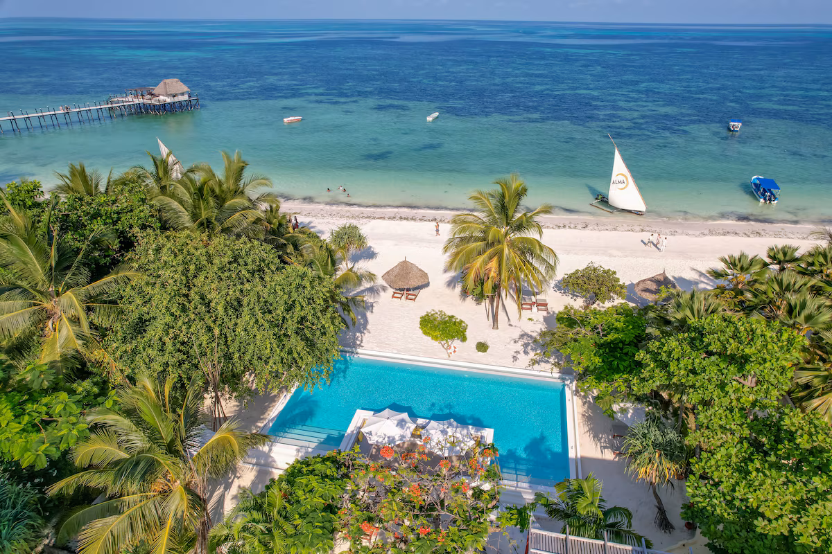 Beach view from Luxury hotel in Zanzibar