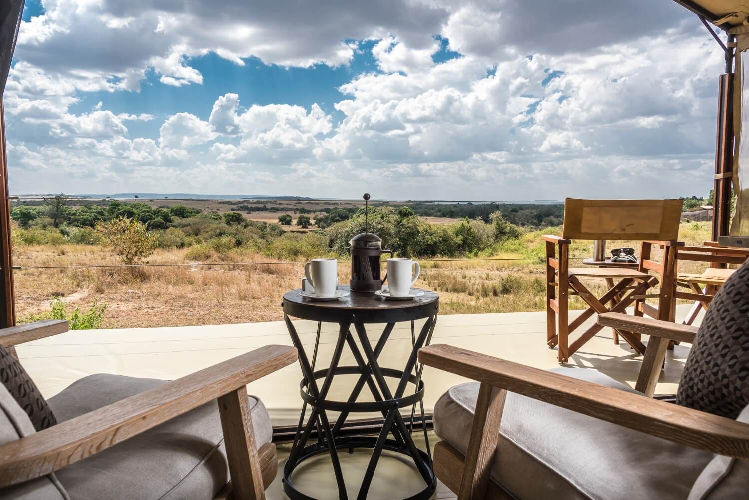 Views of Maasai from Entim Mara Camp