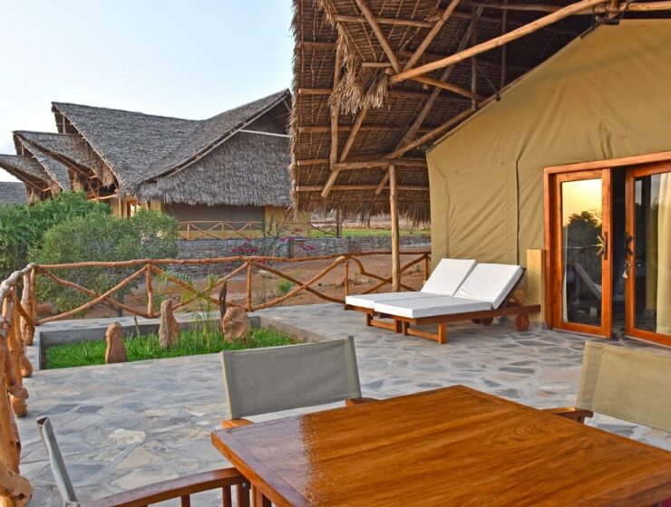 Kiboko River camp in Tsavo East National Park